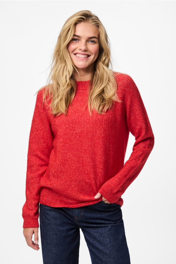 PCJULIANA LS O-NECK KNIT NOOS BC 17126277 Goji Berry